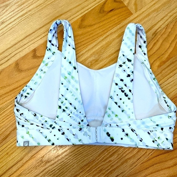Fabletics Sports Bra Women’s Fleck print Greens clasp back activewear workout XL - Picture 2 of 8